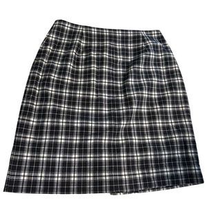 Madewell Womens Black and White Tartan Plaid Wool Wrap Skirt Size 10 New